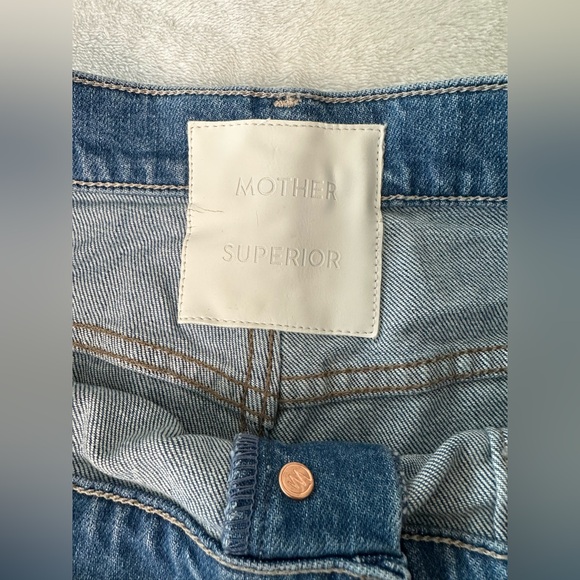 MOTHER The Swooner Roller Cropped Wide-Leg Jeans in Post No Bills Size 29 - Picture 10 of 16